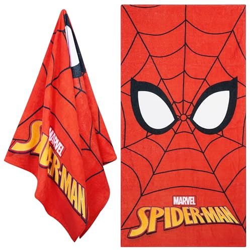Disney Stitch Toallas Baño Niña Niño Secado Rápido Toalla Piscina Toallas Algodon Ducha Playa Natación 140x70cm Viajes Accesorios (Rojo Spiderman)