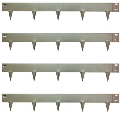 Garden Gear Heavy Metal Border 4 Pack Steel Edging 1.06m Long & 16cm High Easy Installation Rustproof Landscaping Flowerbed Pathway Edge (Grey)