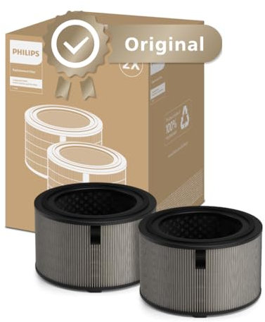 Philips Original Replacement Filter for 3200 Series AC3210, AC3220 and AC3221 Air Purifiers, HEPA NanoProtect + Active Carbon, 12 Months Lifetime, Black/White (FY3200/30)