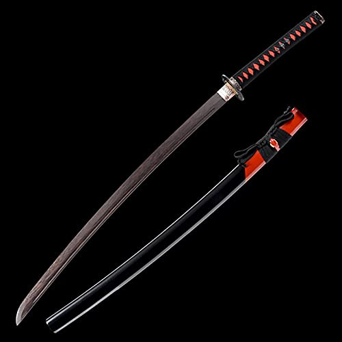 HJHUUA Katana en Bois de Rose Naturel,épée de samouraï en Bois Faite à la Main avec Gaine,Bokken de 103 cm pour Affichage,Cosplay,Collection,entraînement de Kendo