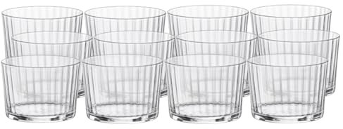 Bormioli Rocco Exclusiva - Juego de vasos de ron de 12 a 7.2 onzas, vasos acanalados con cristal de estrella y tratamiento XLT, fabricados en Italia, vasos de cóctel duraderos para uso diario, aptos