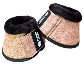 Wellington Saddlers Horse Boots - Overreach Bell Boots for Horses - Beige, Large
