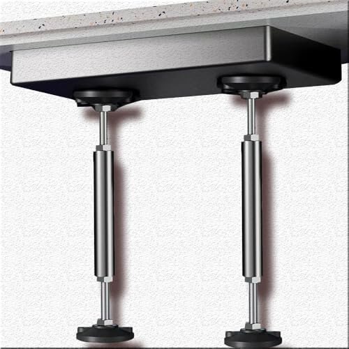 QSPNVFB Support De Évier De Cuisine Extensible, INOX Barres De Support De Lavabo sous Plan Réglables, sans Perçage Pieds D'évier Kit De Réparation 2Pcs(H 42-52cm(16.5-20.5))