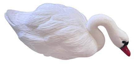 Folpus Swan Decoy, Giardino deterrente deterrente Cortile Figura da Esterno Decorazione Galleggiante per i campi da, 46cmx20cmx17cm