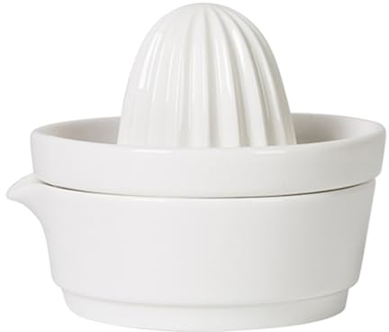 VICASKY Zitronenpresse Keramik Zitruspresse Hand-fruchtsaftpresse Aus Keramik Manuelle Fruchtentsafter Für Küche Einfache Saftausbeute Tragbar Für Heimgebrauch Weiß