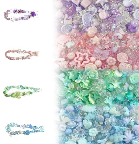 xolear 160 g färgglada akrylpärlor, sorterade akrylpärlor, armbandspärlor, för smycken, tillverkning, hjärta, fjäril, söta runda pärlor, för armband, smyckestillverkning, telefon, berlocker, hängen