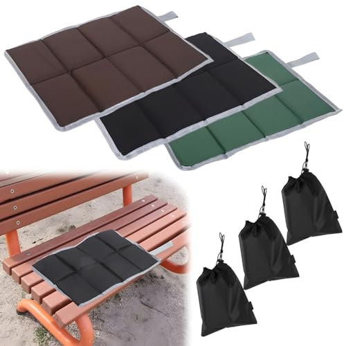 3 Pcs Cuscino Stadio Pieghevole con Borsa Portaoggetti,Tappetino Pieghevole Outdoor,Cuscino per esterni pieghevole per Escursionismo Turismo Campeggio Parco Picnic