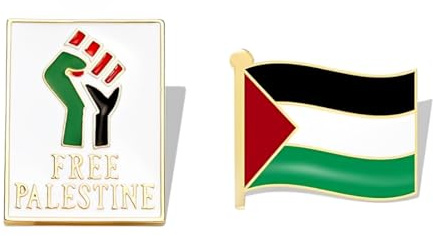 NHQZ 2 pezzi di distintivi con bandiera palestinese spille medaglie bracciali adatti per cappelli