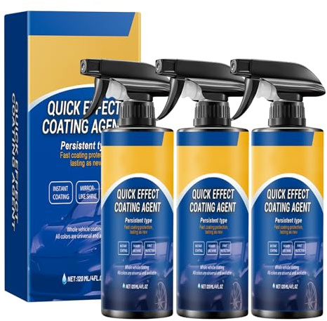 3Pcs Quick Effect Coating Agent for Cars,Advanced Car Quick-Acting Coating Agent Spray,3 in 1 High Protection Quick Car Coating Spray Multi-Functional Coating Renewal Agent for Cars, Motorcycles