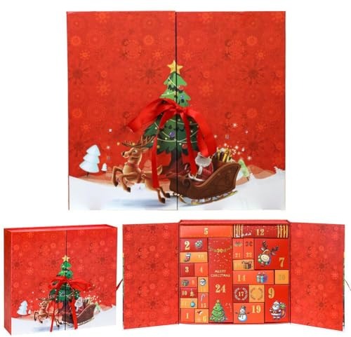 Christmas Boxes Empty Advent Calendar to Fill Yourself 24 Days Countdown Christmas Calendar Packaging Empty Boxes Fillable Countdown Advent Calendars,Surprise Gift Box DIY Friendly Gifts for Adult1