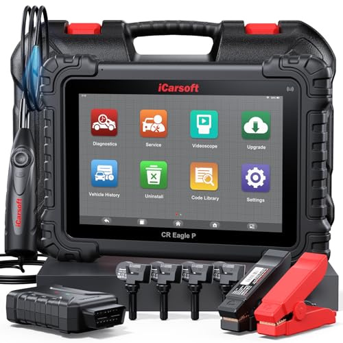 iCarsoft CR Eagle P Wireless Diagnostic Tool, 4-in-1 Bidirectional Full System Scanner + TPMS Program + Battery Tester, 50Resets+46 Extra Services, ECU Coding, With 4 Sensors/Videoscope, Wi-Fi Update