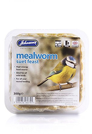 Johnsons Veterinary Products Ltd Wild Bird Suet Tray Mealworm 300G
