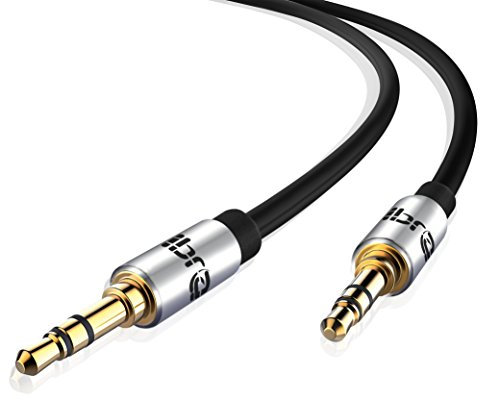 IBRA Aux Cable 1.5M 3.5mm Stereo Pro Auxiliary Audio Cable - for Beats Headphones Apple iPod iPhone iPad Samsung LG Smartphone MP3 Player Home/Car etc Black