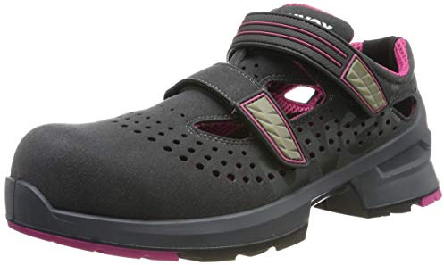 Uvex 1 arbetssandaler – säkerhetssandaler S1 SRC ESD – grå-rosa, Grå rosa, 41 EU