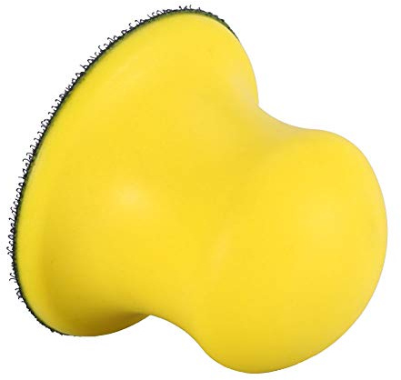 Hilitand 3 inch Foam Hand Sanding Pad, Yellow Flocking Sandpaper, PU Hand Grinder, Foam Cotton Hand Sanding Pad Block, Polishing Disc