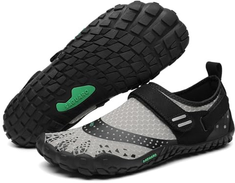 SAGUARO Barfotaskor herr dam utomhus sport träningsskor spårskor storlek 35–48, Mörkgrå, 42 EU