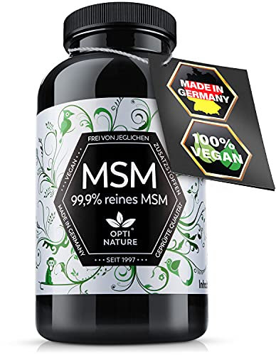 365-99,9% reine, hochdosierte & hoch bioverfügbare MSM Schwefel Kapseln | Vegan, made in Germany & zertifiziert | Seit 1997 - OPTI NATURE