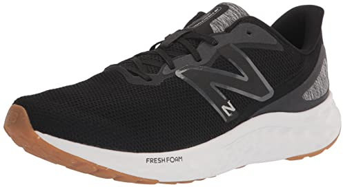 New Balance Men's Fresh Foam Arishi V4 Running Shoe, Black/Silver Metallic/Gum 2, 10.5 X-Wide