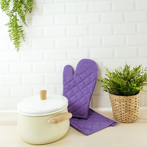 Sancarlos – Guanto da cucina, colore viola, 100% cotone, resistente al calore.