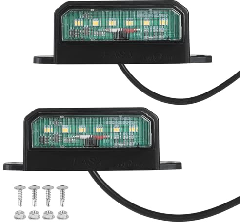 AOHEWEI 2 x luci targa a LED luci targa posteriori 12~24 V impermeabili perfette per camion rimorchio auto camion o barca
