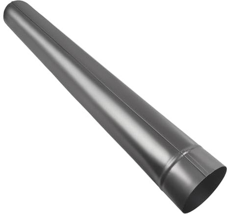 BAUSTER® Tuyau de fumée pour poêles de cheminée, genoux, tuyau d'échappement, tuyau d'échappement, diamètre ∅100 mm, longueur 100 cm, composants métalliques des accessoires de cheminée