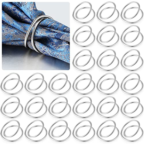 Inbagi 36 Pcs Metal Spiral Napkin Rings Buckles Simple Alloy Rings Serviette Napkin Holders for Cloth Napkins Dinner Ring Holder for Weddings Reception Dinner Party Buffet Table Decor
