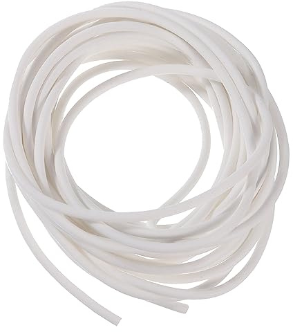 uxcell Silicone Foam Seal Strip, 3mm(0.12) Dia 5 Meters(16.41 Ft) Long Sponge Rubber Weather Seal Strip Round Rubber Solid for DIY Warehouse, Pads, Foam Tubing, Crafts - White