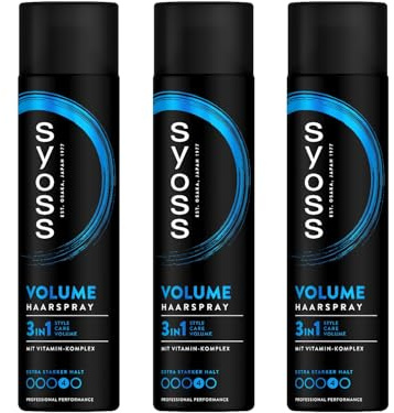 Syoss Haarspray Volume Lift Haltegrad 4 (400 ml), Styling Spray für 100% luftiges Volumen, Volumen Spray für 48 h Styling-Kontrolle, ohne zu beschweren, 3x 400 ml