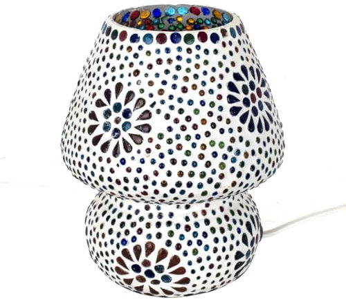 BY SIGRIS ORIGEN Lámpara de mesa de cristal Blanco - 18x13x13cm