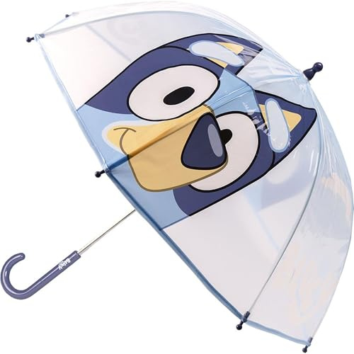 Ombrello a bolla Bluey-Apertura manuale-Colore blu-Realizzato al100% in POE con telaio in fibra di vetro-Originale in Spagna