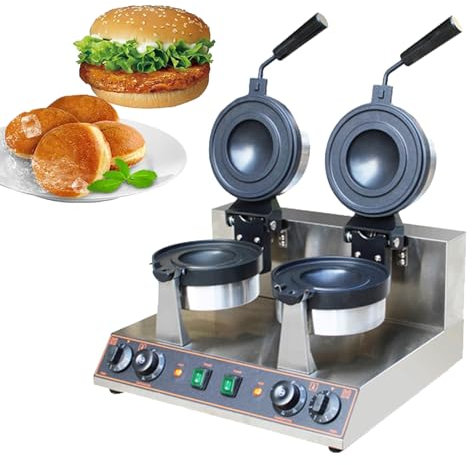 Máquina Para Hacer Gofres Para Hamburguesas Comerciales, Máquina Para Hacer Hamburguesas Con Prensa Panini Eléctrica Antiadherente De 1300 W, Máquina Para Hacer Gofres Con Huevos De Burbujas,B