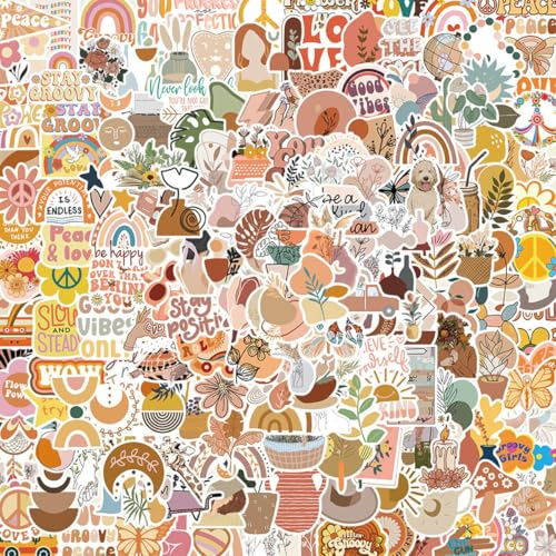 Ptyism 200 Piezas Boho stickers，Pegatinas de Vinilo para Botella丨Pegatinas de Vinilo Impermeables Impermeables Para Ordenador Portátil, álbum de recortes, Guitarra, Teléfono móvil etc