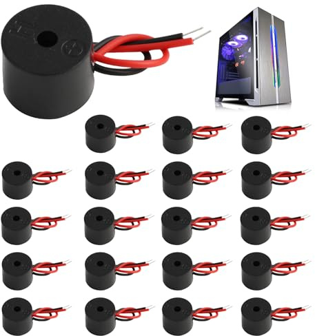 20 stycken elektroniska aktiva bussare, 3–12 V piezo sommarlarm 85 dB, piezo element summer, hållbar och miljövänlig buzzer med 60 mm kabellängd för elektroniska enheter
