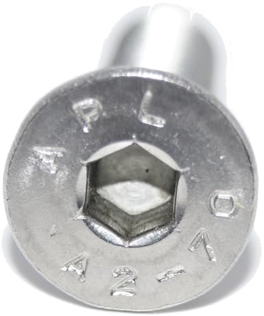 Viti a testa svasata con esagono incassato M10 x 140, 6 pezzi ISO 10642 A2, in acciaio inox, viti a testa svasata