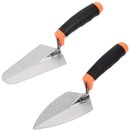 Eieenotee Set di 2 Cazzuola per Fughe e Cazzuola di Misurazione, Utensile Manuale per Muratura da 6 Pollici con Impugnatura Morbida, Cazzuola per Margini e Cazzuola per Muratura