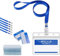 GIMARS 30 Set Namensschilder mit Band Kartenhülle Ausweishalter Lanyard für Business, Ausstellung, Büro, Schule und Kinder (Blau)