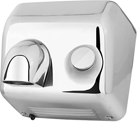 Stagecaptain HD-55 Dryboy Händetrockner zur Wandmontage - Handtrockner mit Taster - Leistung: 2300 Watt - Stabile Metallkonstruktion - Einfach zu montieren - Inklusive Bohrschablone - Silber