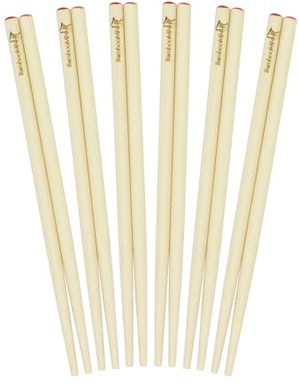 BambooMN Brand - Premium Grade 5.9 - Mini Bamboo Chopsticks, Training, Travel, Pocket Sized - 6 Pairs