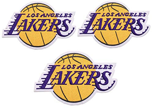 3 toppe con logo NBA Team Lakers da cucire o stirare su pallacanestro logo emblema sport applique accessori decorazione patch