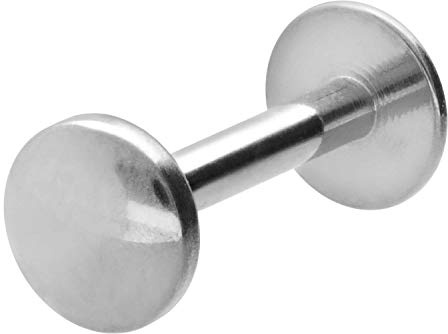 PIERCINGLINE Titan Labret Stecker Gewinde Flat DISC Piercing Lippe Nase Ohr Silberfarben 6 x 2,5 mm