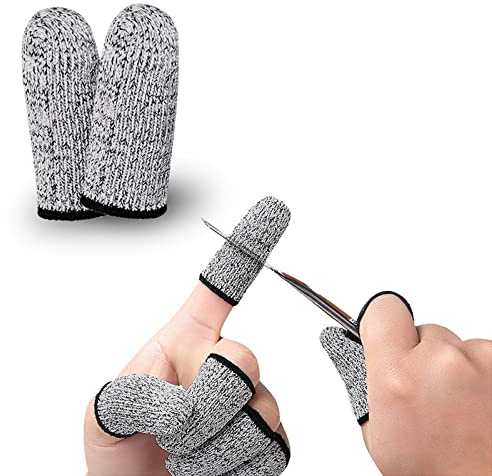 Finger Cots Cut Resistant Protector - 20 Pcs Finger Covers for Cuts, Gloves Life Extender, Cut Resistant Finger Protectors for Kitchen, Work, Sculpture, Anti-Slip, Reusable