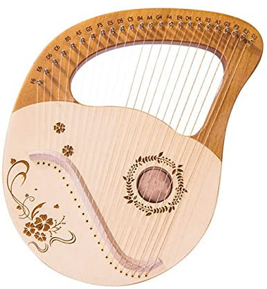 Harfen Leierharfe 24 Saiten Klavier Musikinstrument Holz Mahagoni Harfe Mit Tasche