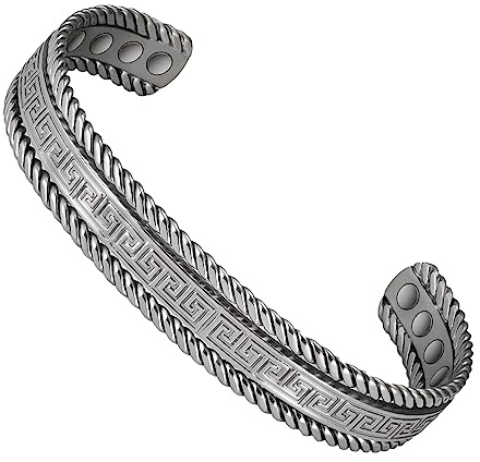 EnerCoppeX Effektive Magnettherapie mit verstellbarem Magnetarmband - Reines Kupferarmband mit 8 leistungsstarken Magneten (3500 Gauss) für Wohlbefinden und Balance (Rohes Kupfer)