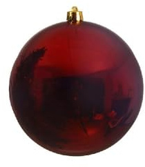 Kaemingk Decoris bruchsichere Kugeln, 40 cm Durchmesser, Ochsenblut glänzend