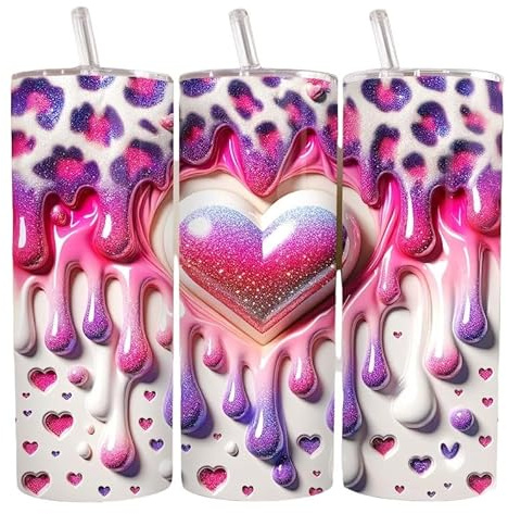 Valentine Hearts Tumbler Sublimation Wrap - Ready to Press Sublimation Transfer - 20 oz Straight, Valentine's Day Transfer, Valentine Wrap