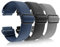 Amaxiu Verstellbares Stretch Nylon Uhrenarmband, Solo Loop Sportband geflochtenes Uhrenarmband Armband Zubehör für Smartwatch kompatibel mit den meisten Männern Frauen (22mm schwarz+dunkelblau+grau)