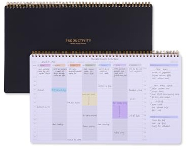 Undated Weekly Planner with Hourly Schedule - 54 Sheets Large Desk Appointment Book Is Great for Appointment-Based Jobs Like Real Estate, Personal Training, Photography, Students and Teachers