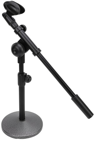 Support de Microphone de Bureau, Support de Micro à Hauteur Réglable, Support de Microphone de Table de Bureau, Support de Micro de Table Portable pour la Diffusion de Réunions,