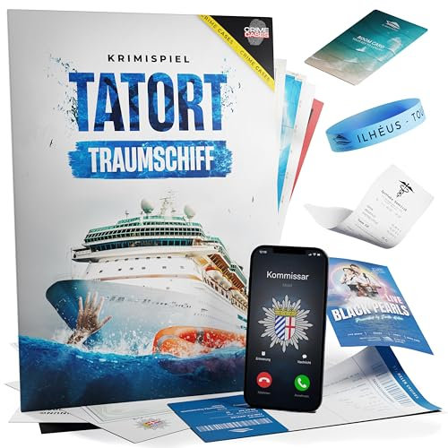 CRIMECASES Krimispiel: Tatort Traumschiff I Spannendes Mordfall lösen Spiel für Erwachsene für 1-6 Personen I Escape Room Spiel für zuhause ab 14 Jahren | Neuauflage