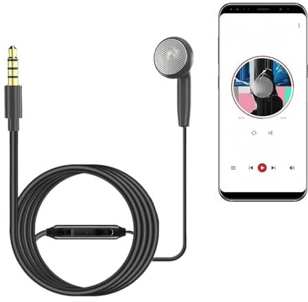 Auriculares de un solo oído,Auricular individual con cable | Auriculares mono de estudio y trabajo con micrófono para estudiantes | Control de cable de auriculares de un solo oído para familiares, com